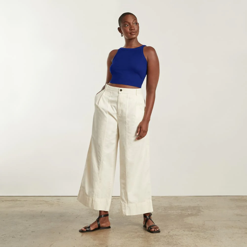 The Pima Micro-Rib Short Tank | Cobalt - Image 4