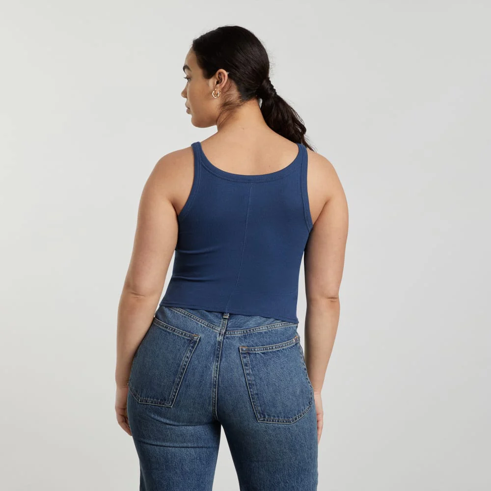 The Pima Micro-Rib Short Tank | Dark Royal - Image 3