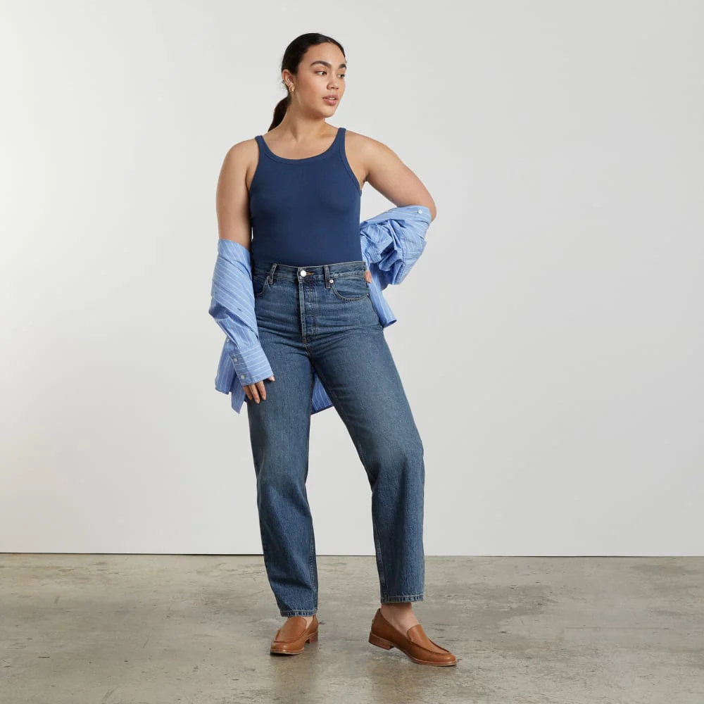 The Pima Micro-Rib Short Tank | Dark Royal - Image 4