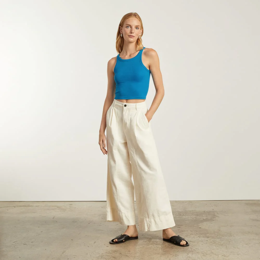 The Pima Micro-Rib Short Tank | Horizon Blue - Image 4