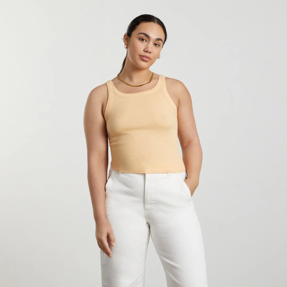 The Pima Micro-Rib Short Tank | Melon - Image 2