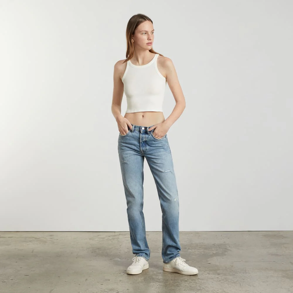The Pima Micro-Rib Short Tank | White - Image 4