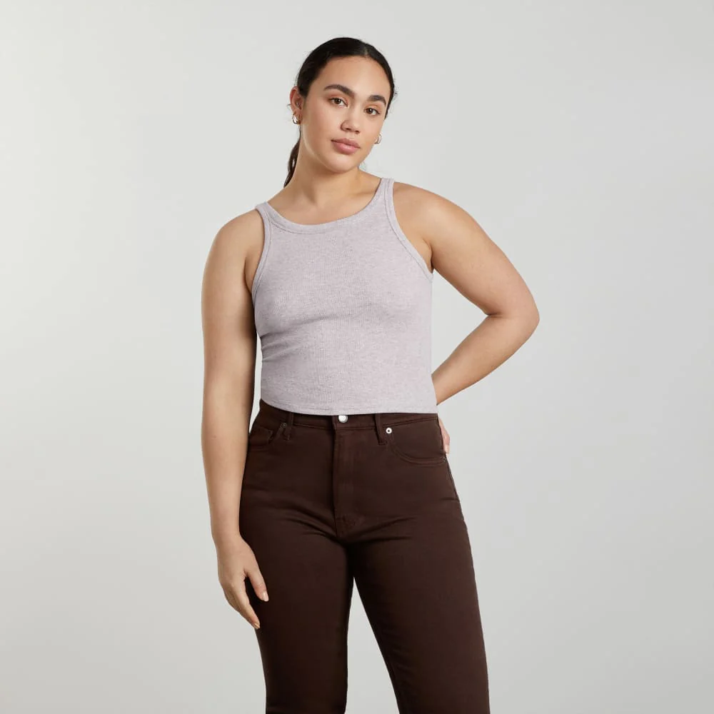 The Pima Micro-Rib Short Tank | Wisteria Grey - Image 2
