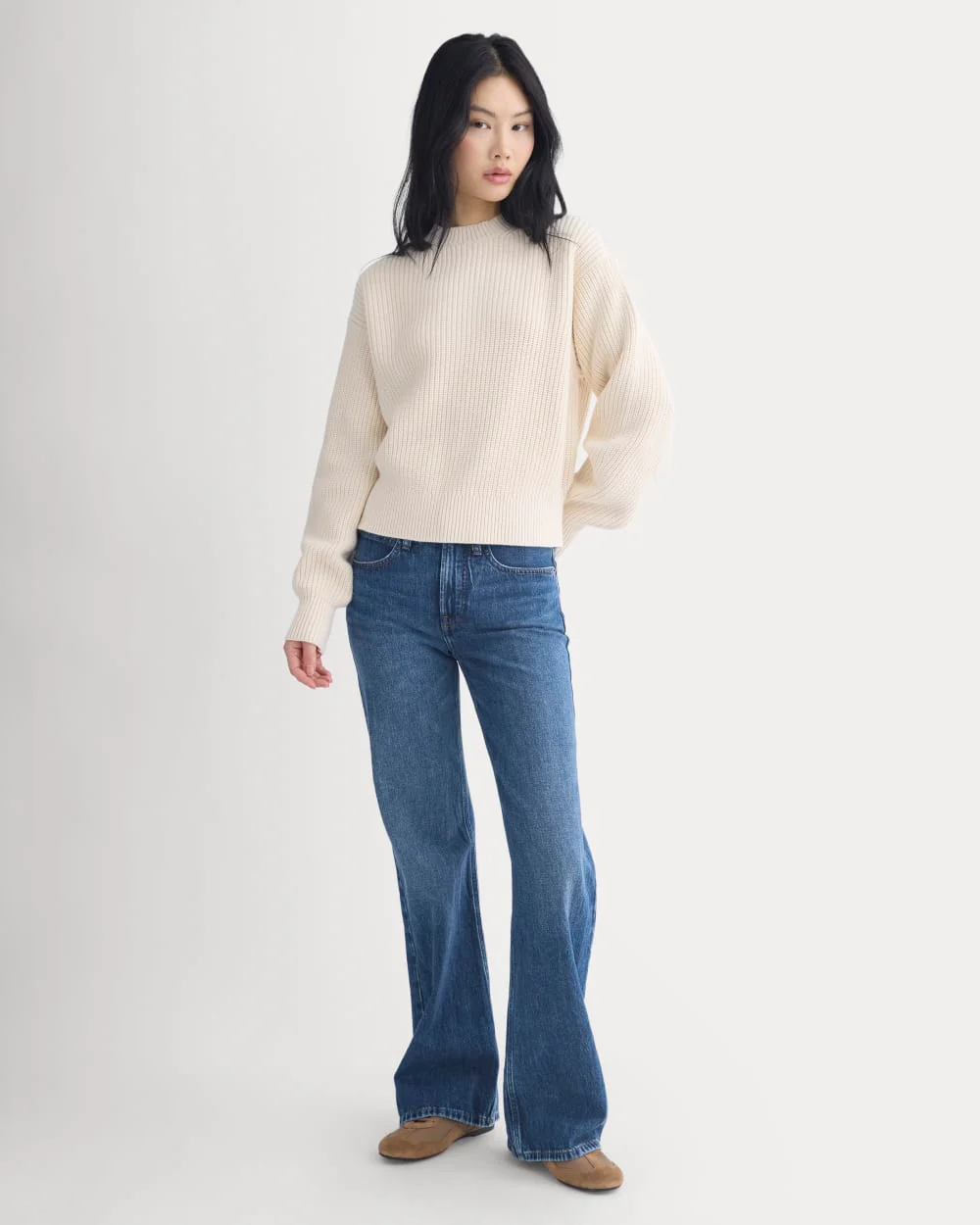 Cropped Ribbed Crew in Everyday Cotton | Canvas - Image 3