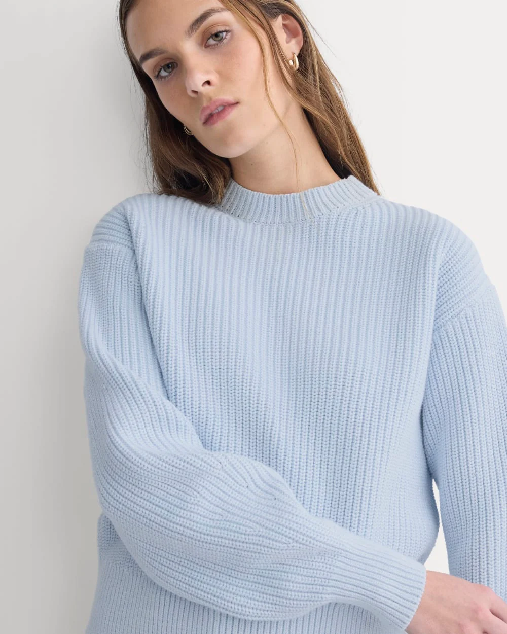 Cropped Ribbed Crew in Everyday Cotton | Skywriting - Image 4