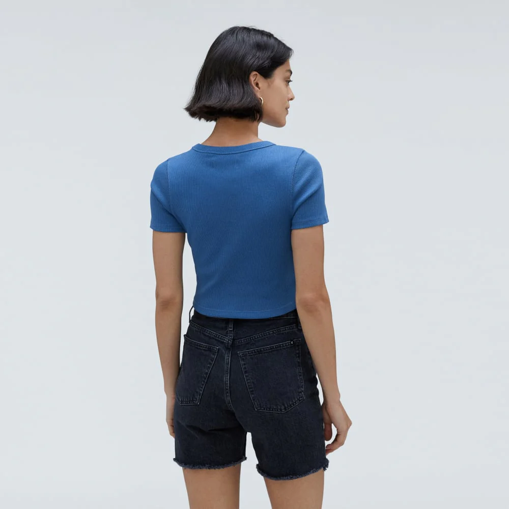 The ’90s Rib Tee | Deep Blue - Image 3