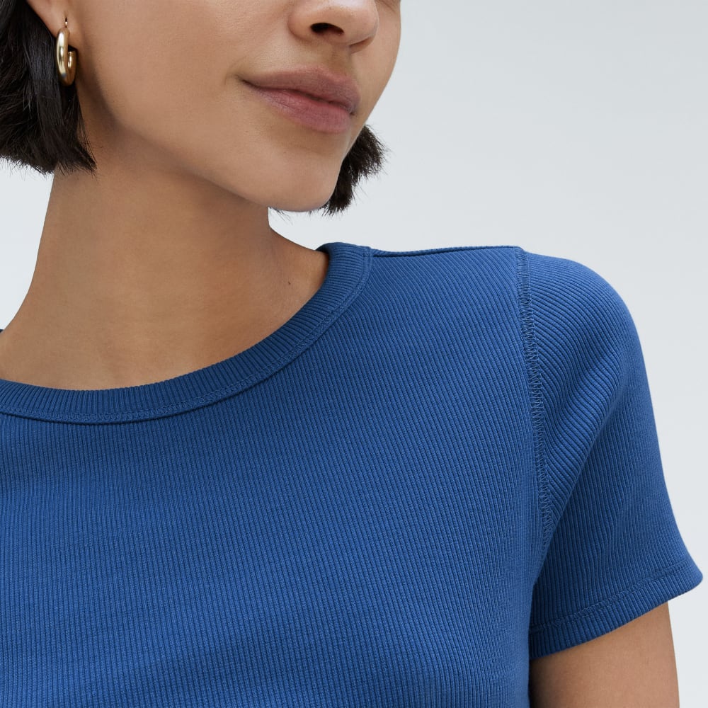 The ’90s Rib Tee | Deep Blue - Image 4