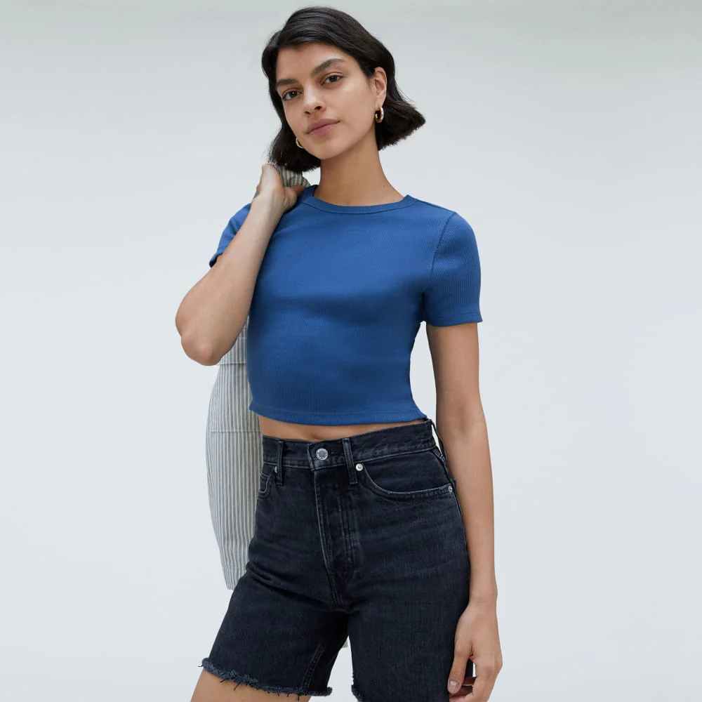 The ’90s Rib Tee | Deep Blue - Image 5