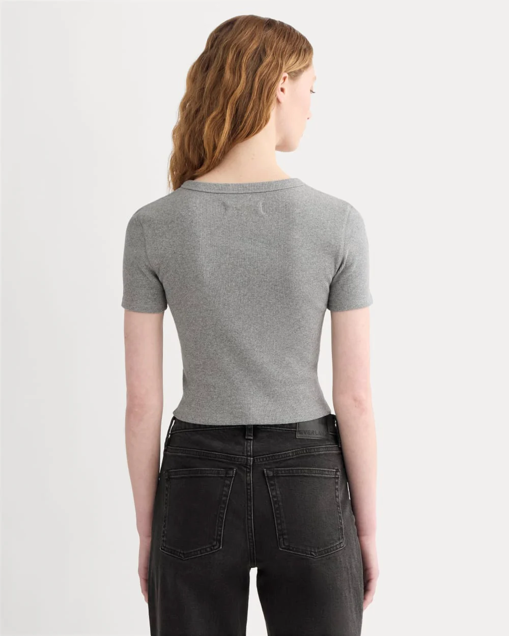 The ’90s Rib Tee | Mid Heather Grey - Image 4