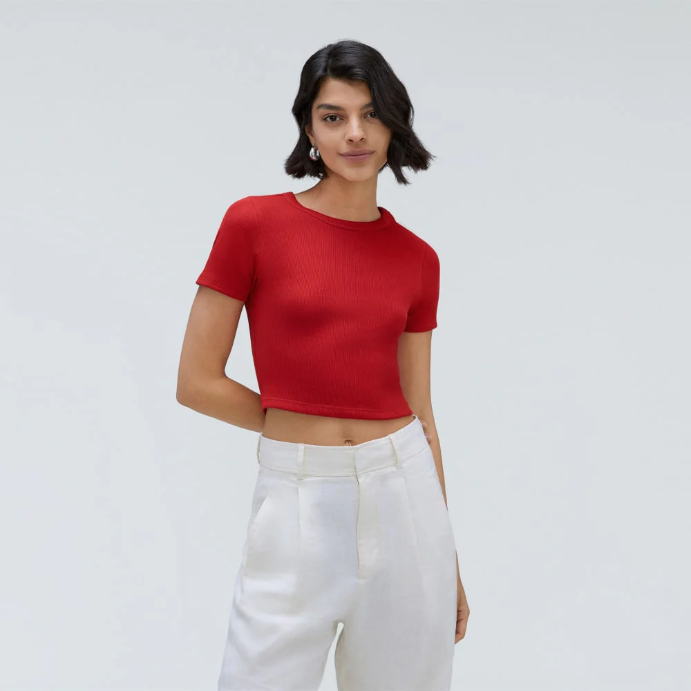 The ’90s Rib Tee | Ruby - Image 2