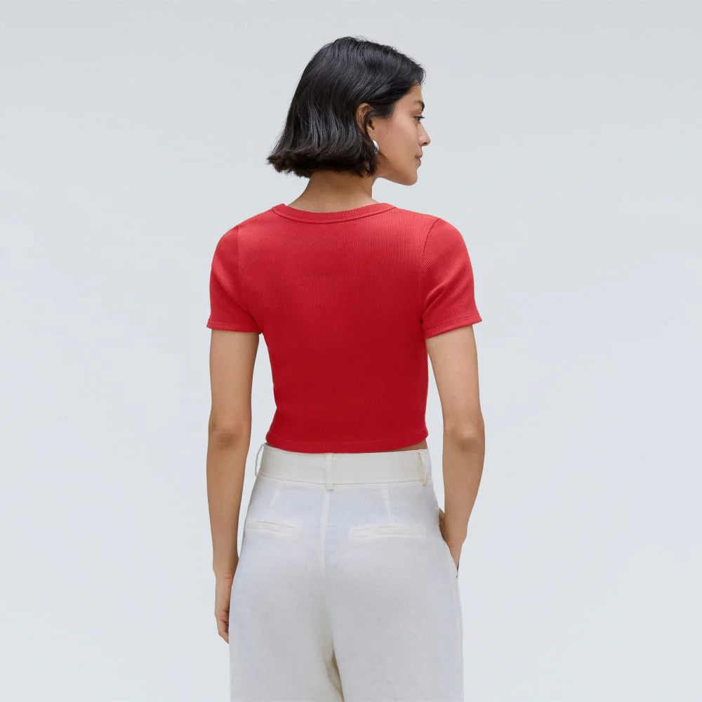 The ’90s Rib Tee | Ruby - Image 3