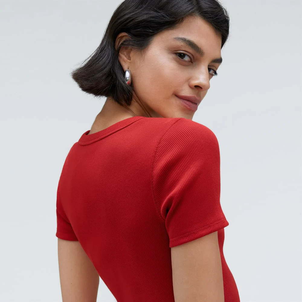 The ’90s Rib Tee | Ruby - Image 4
