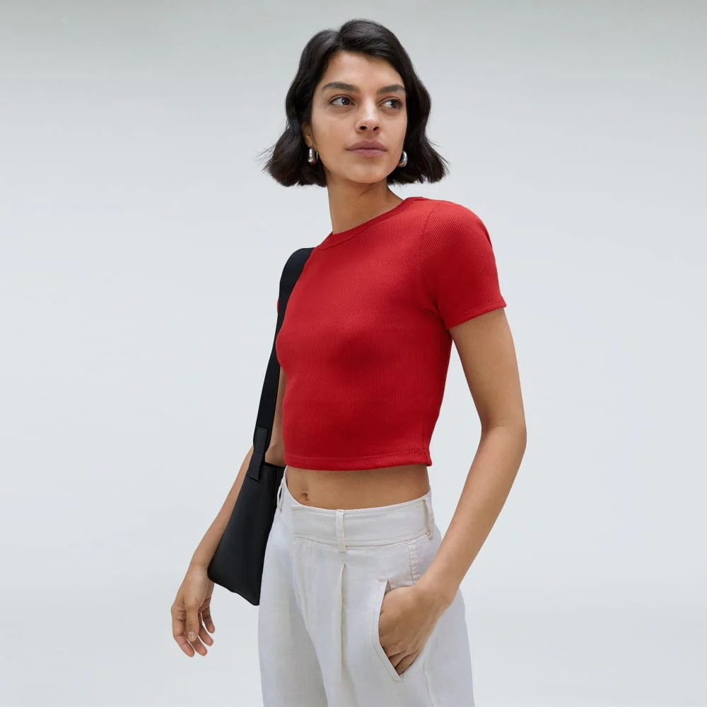 The ’90s Rib Tee | Ruby - Image 5