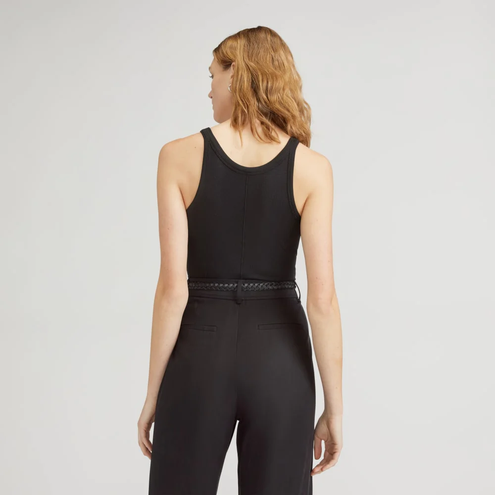 The Supima® Micro-Rib Cropped Tank | Black - Image 3