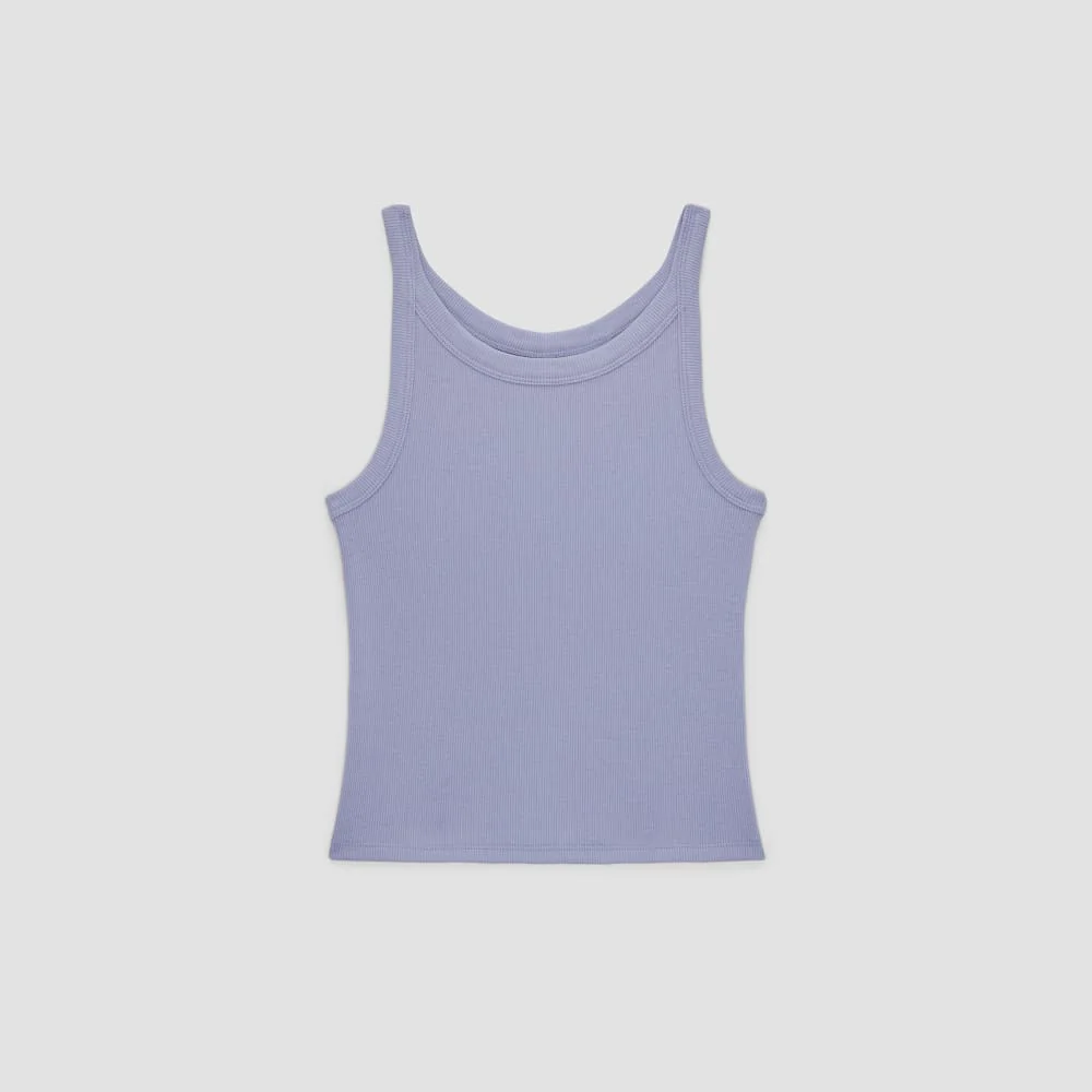 The Pima Micro-Rib Short Tank | Cornflower Blue - Image 2