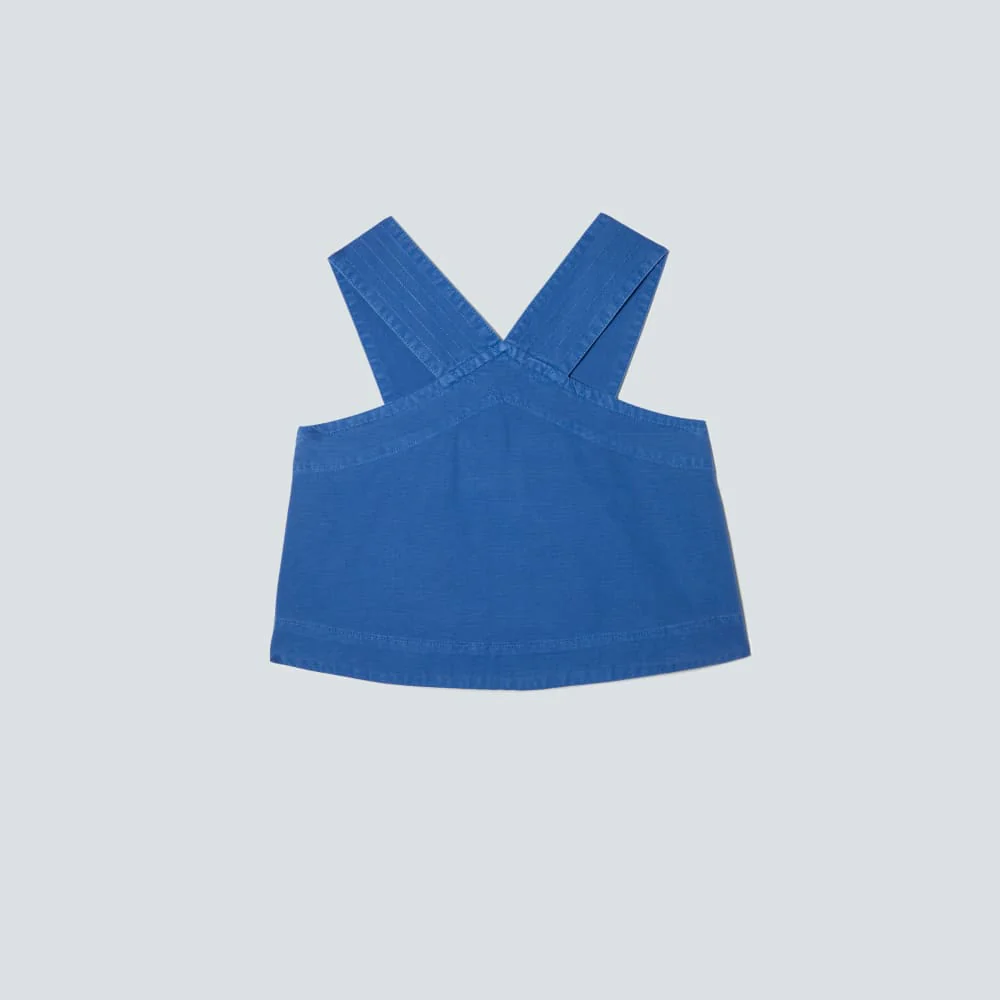 The Cross-Front Apron Top | Deep Blue
