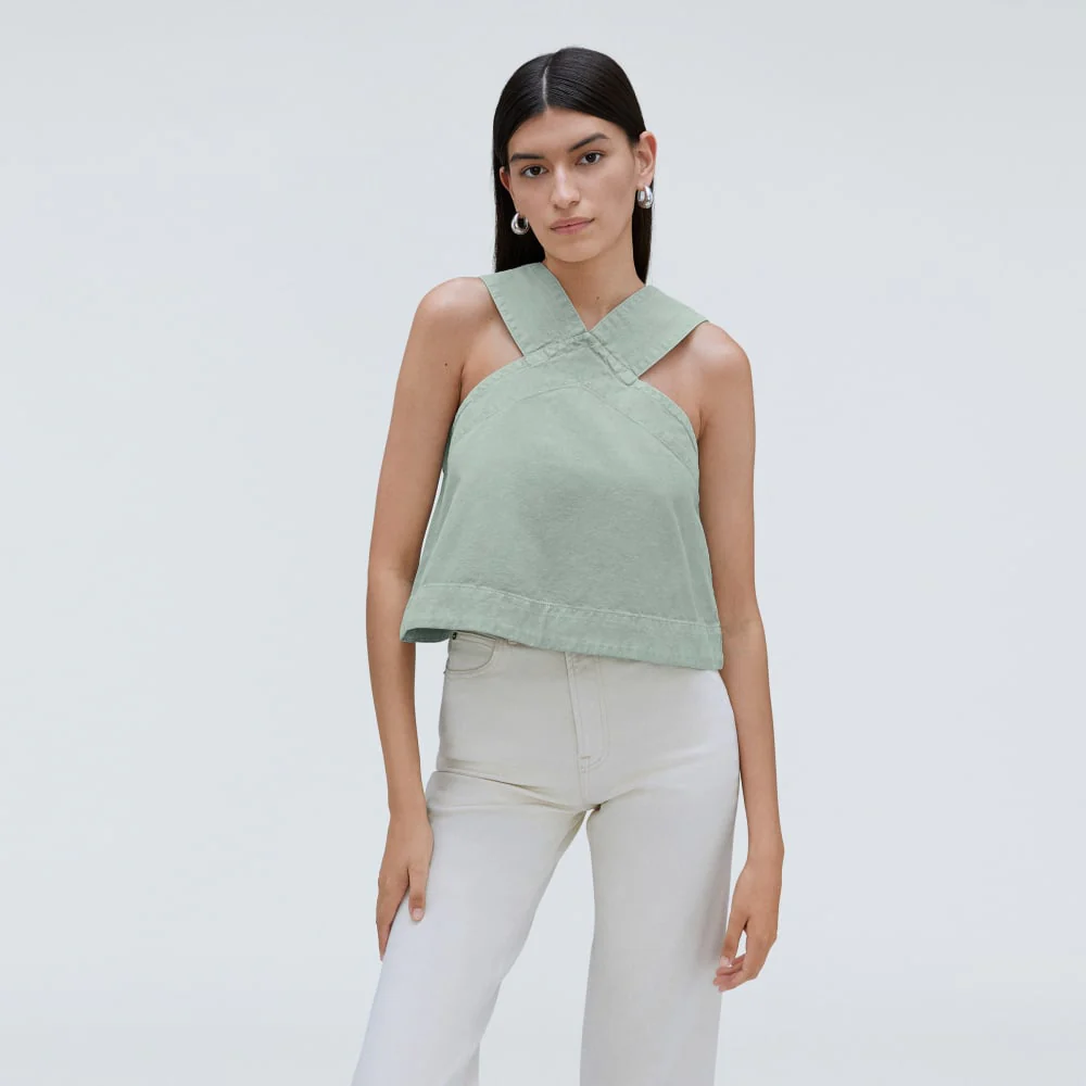 The Cross-Front Apron Top | Sea Glass - Image 2