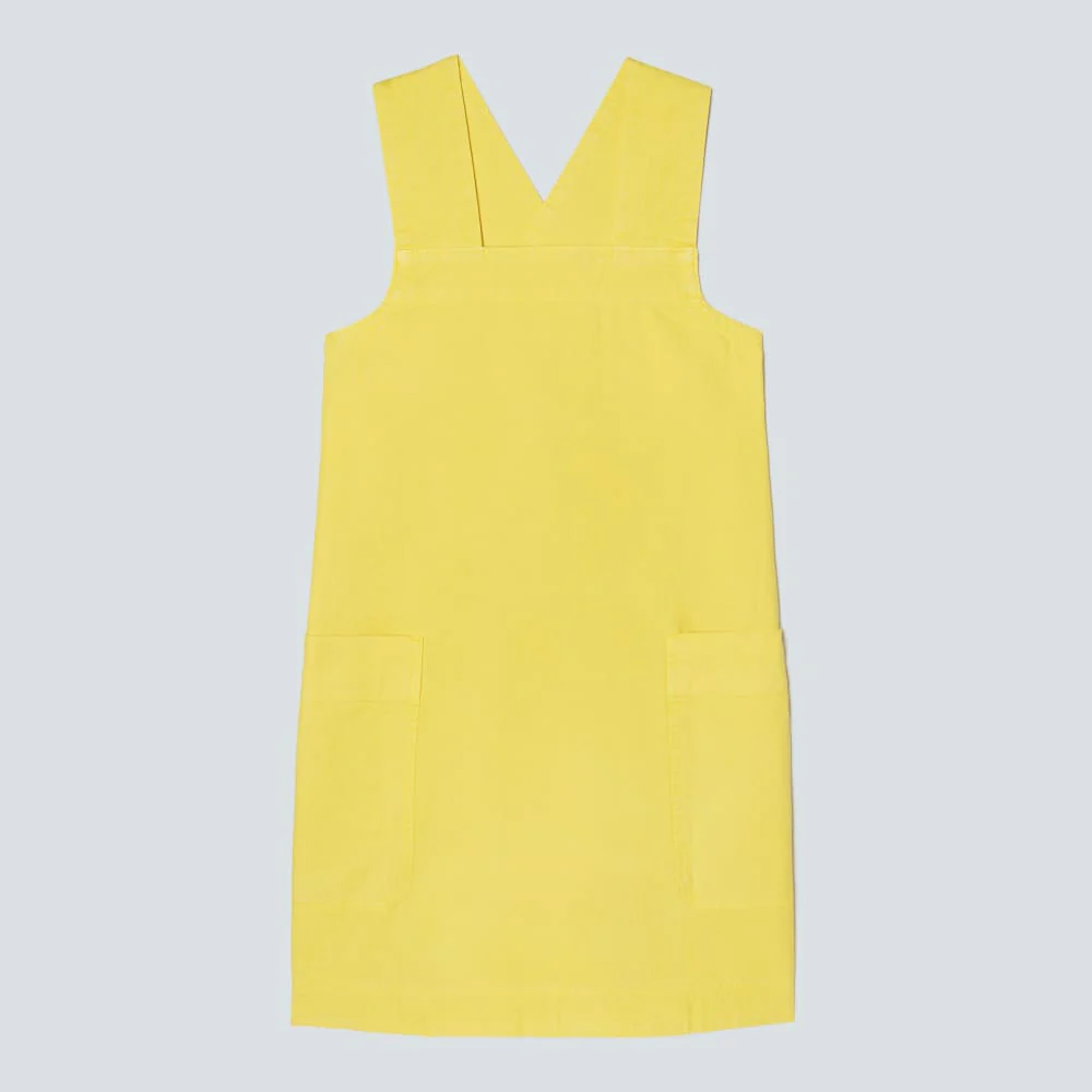 The Cross-Back Apron Mini Dress | Lemon