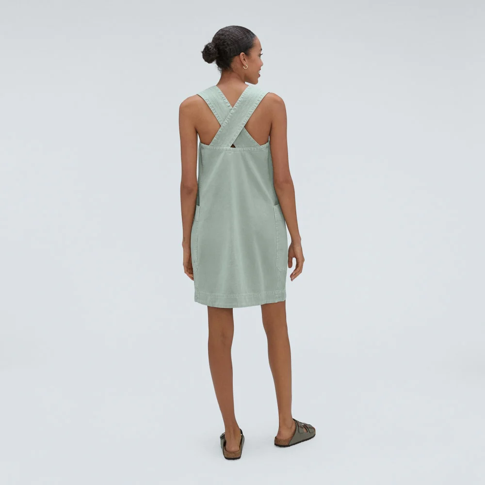 The Cross-Back Apron Mini Dress | Sea Glass - Image 3