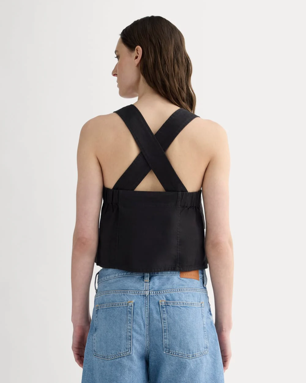 The Crossback Tank in Linen | Black - Image 5