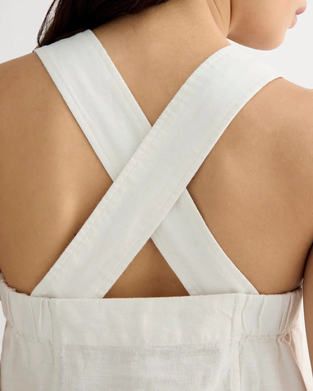 The Crossback Tank in Linen | Natural Chambray - Image 4
