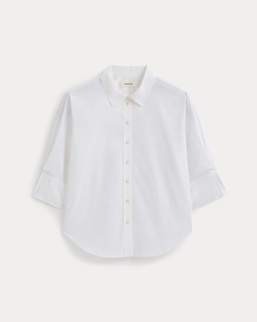 Cuff Detail Shirt in Lightweight Cotton | White - Image 2
