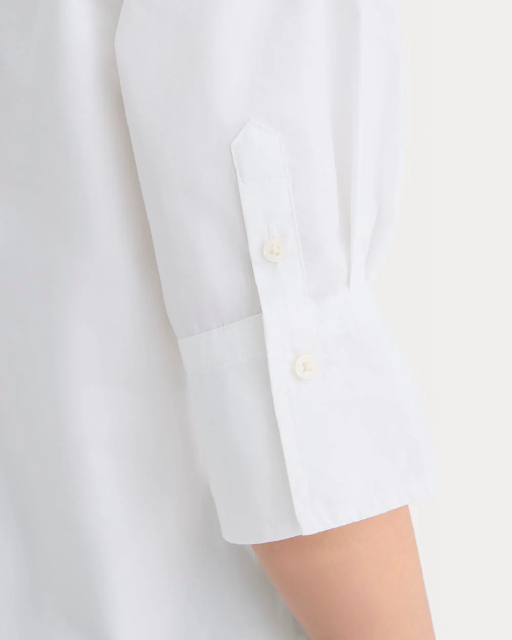 Cuff Detail Shirt in Lightweight Cotton | White - Image 4