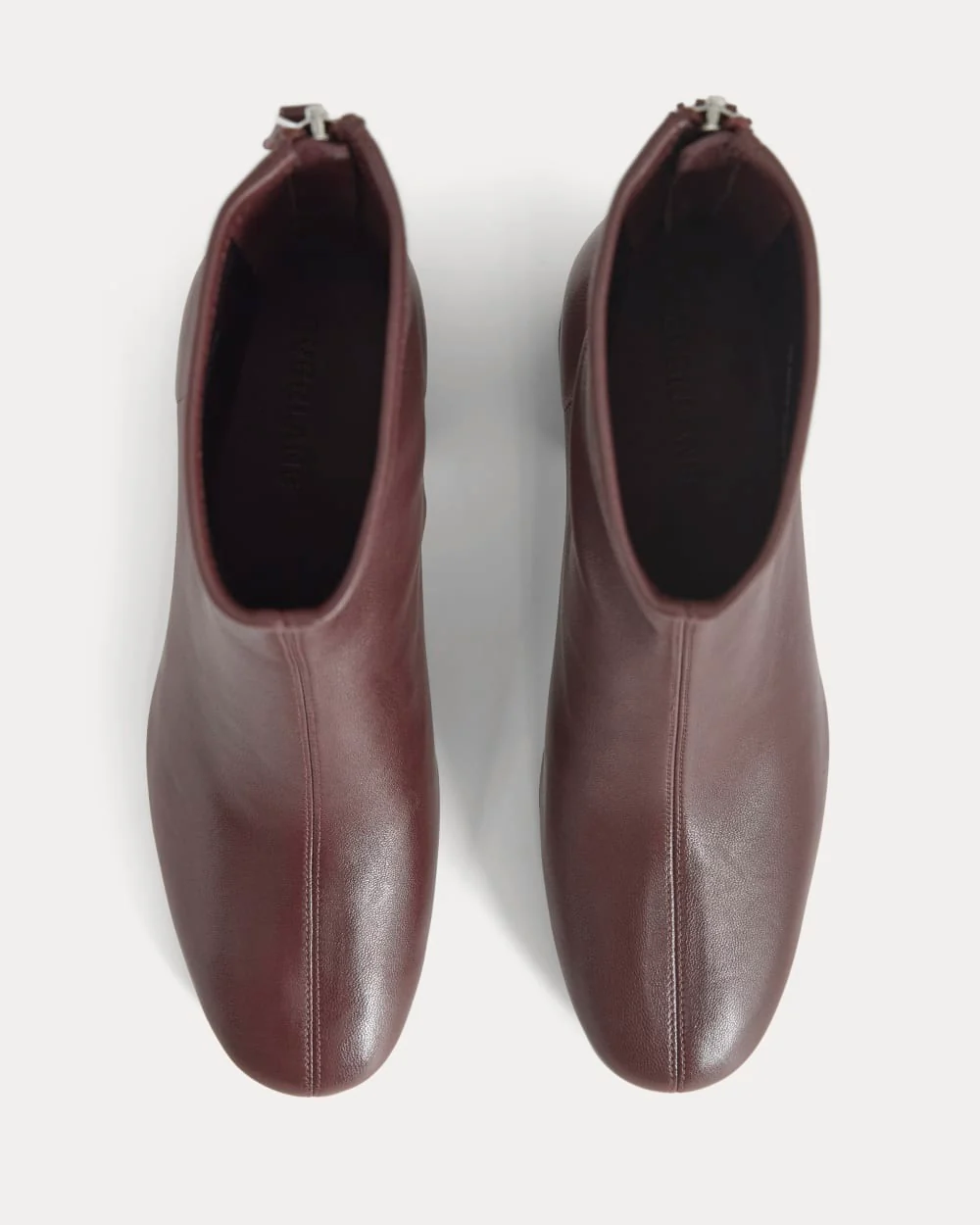 Leather Curved-Heel Boot | Burgundy - Image 3