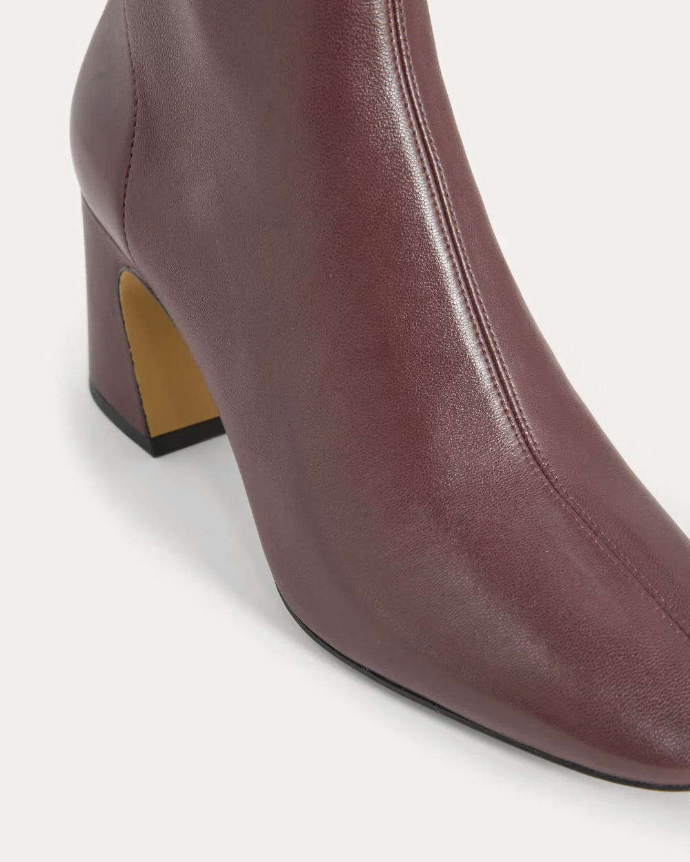 Leather Curved-Heel Boot | Burgundy - Image 5