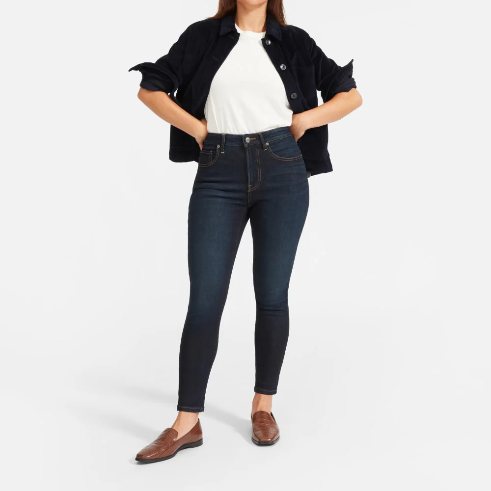 The Curvy Authentic Stretch High-Rise Skinny Jean | Dark Blue Wash | 28.5" Inseam - Image 2