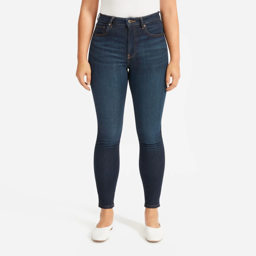 The Curvy Authentic Stretch High-Rise Skinny Jean | Dark Blue Wash | 28.5" Inseam - Image 6