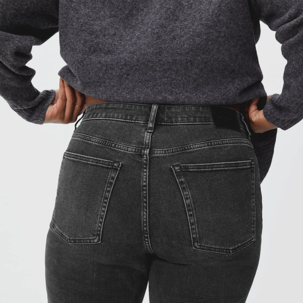 The Curvy Cheeky® Straight Jean | Washed Black | 28.5" Inseam - Image 6