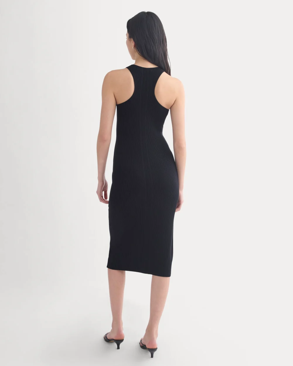 Cutaway Ribbed Midi Dress | Black - Image 5