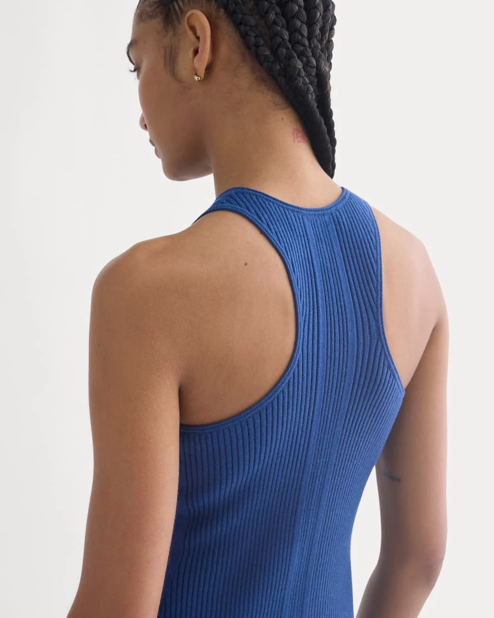 Cutaway Ribbed Midi Dress | Estate Blue - Image 6