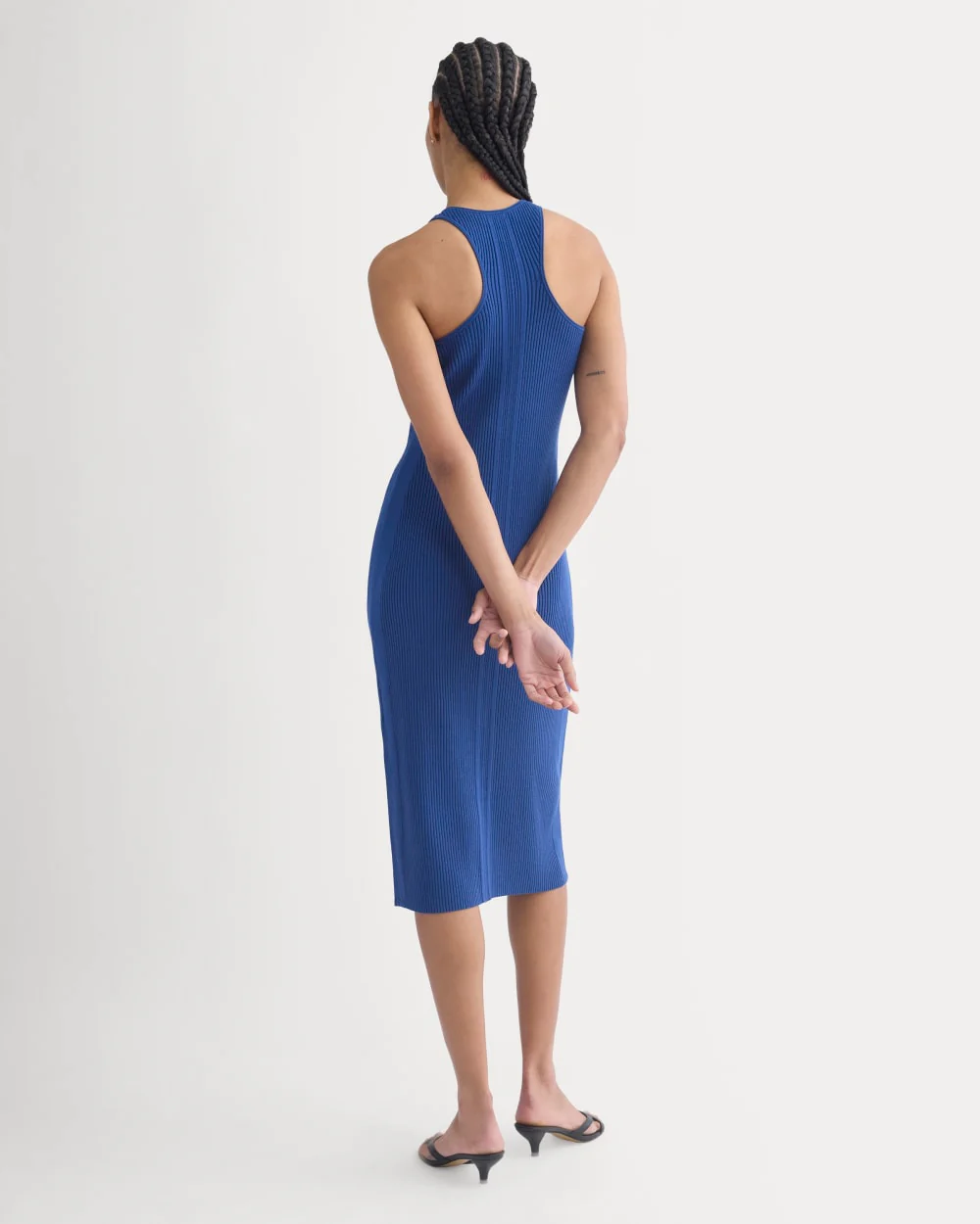 Cutaway Ribbed Midi Dress | Estate Blue - Image 7