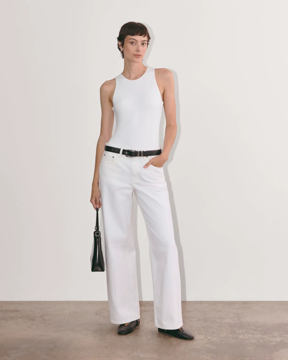 The Cutaway Tank Bodysuit | White | Bikini
