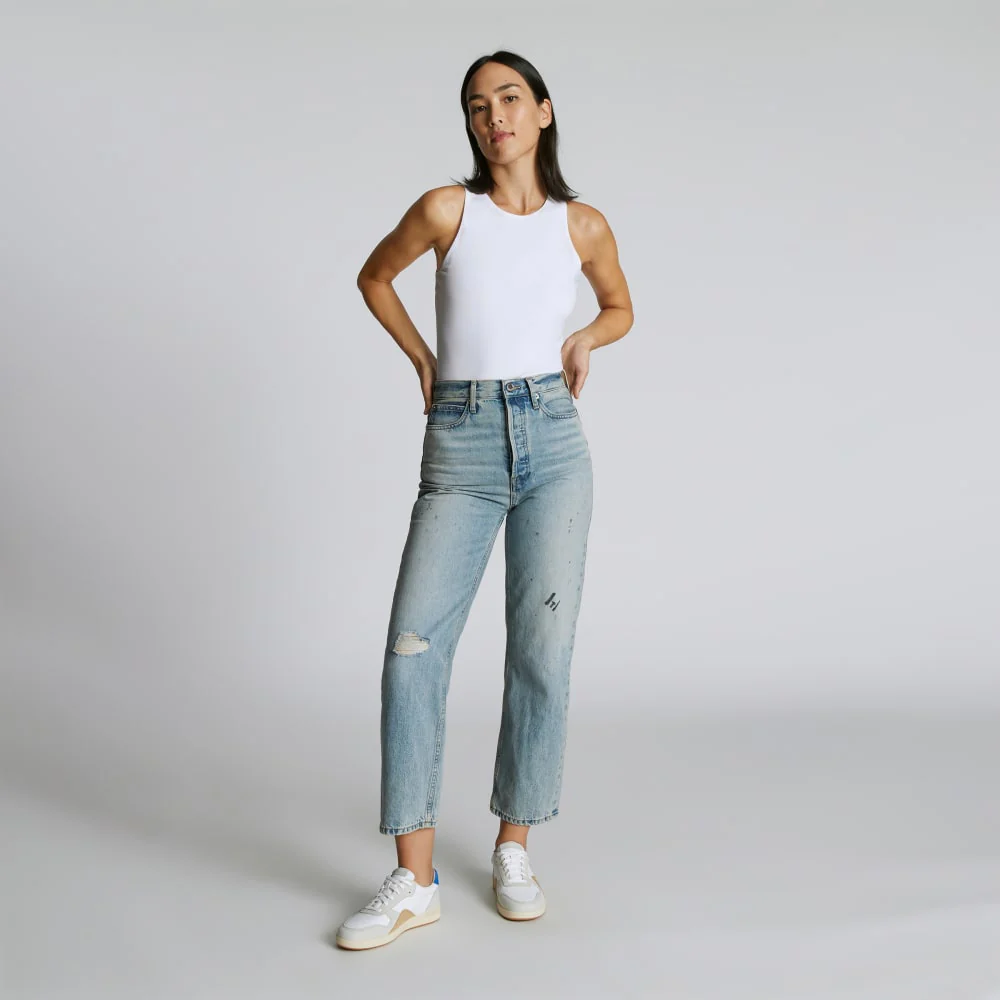 The Cutaway Tank Bodysuit | White | Thong