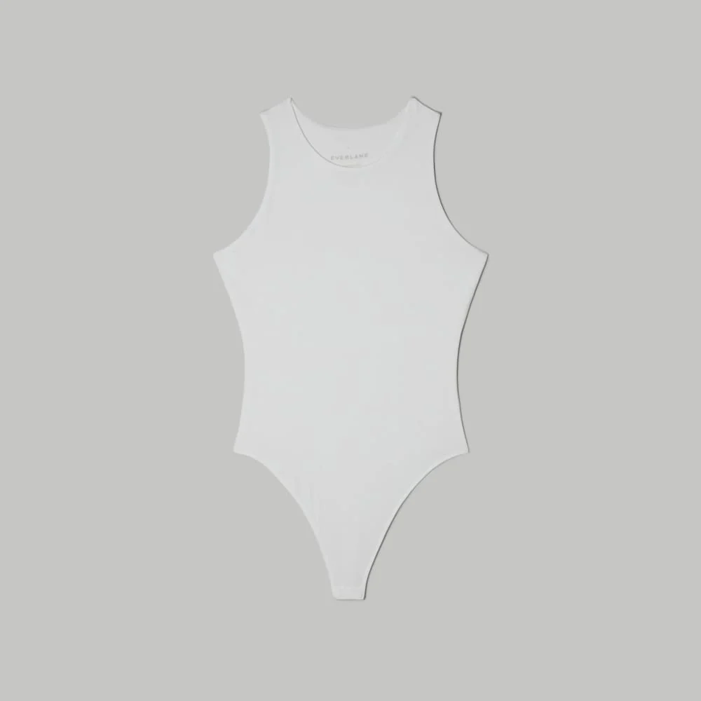 The Cutaway Tank Bodysuit | White | Thong - Image 2
