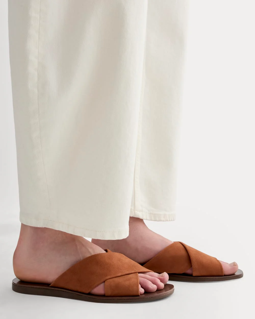 The Day Crossover Sandal | Saddle Brown Suede - Image 3