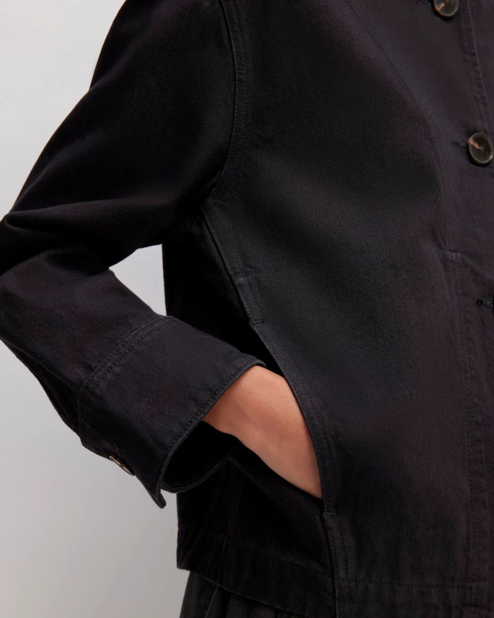 The Denim Barrel Jacket | Black - Image 5
