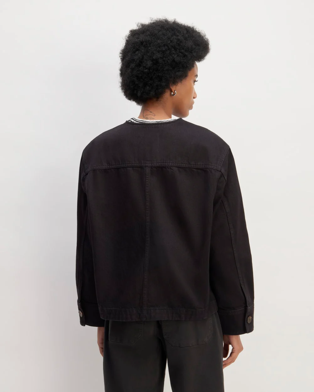 The Denim Barrel Jacket | Black - Image 6