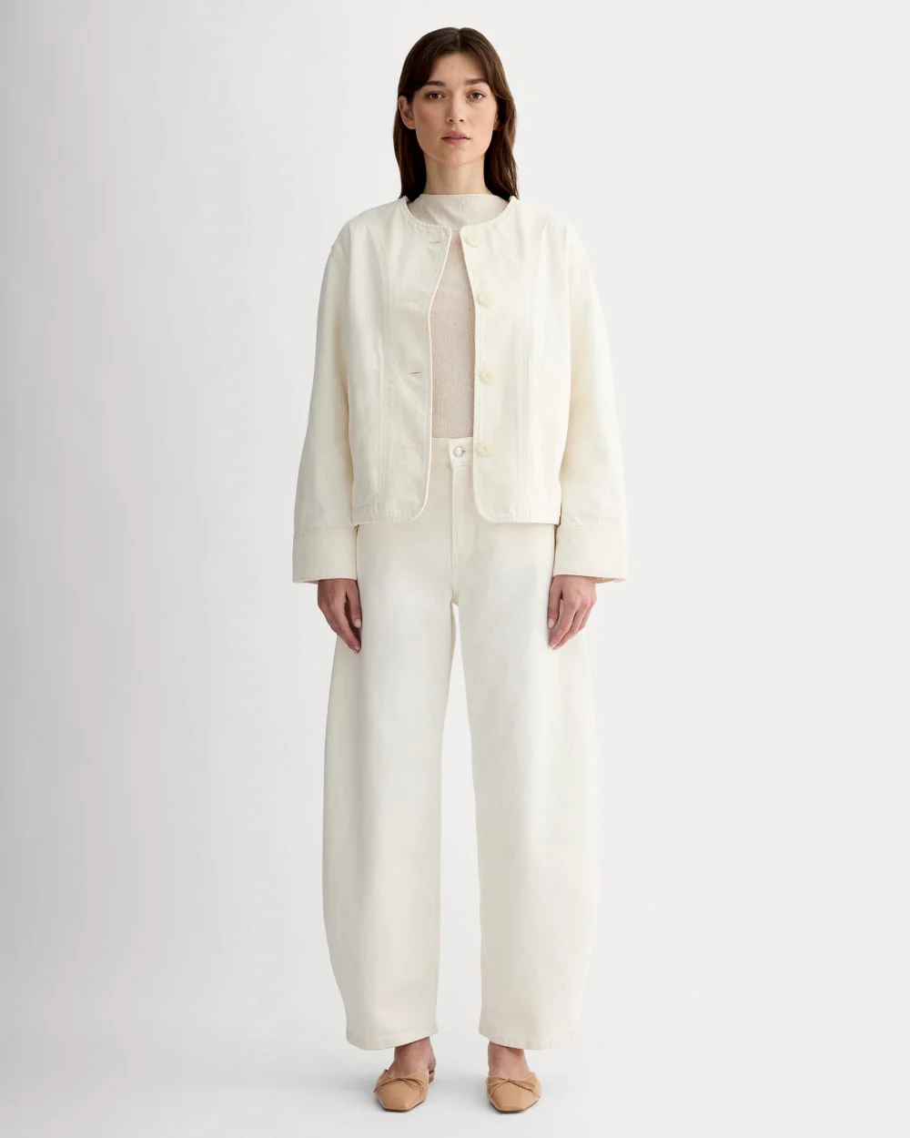 The Denim Barrel Jacket | Calico Ecru - Image 3