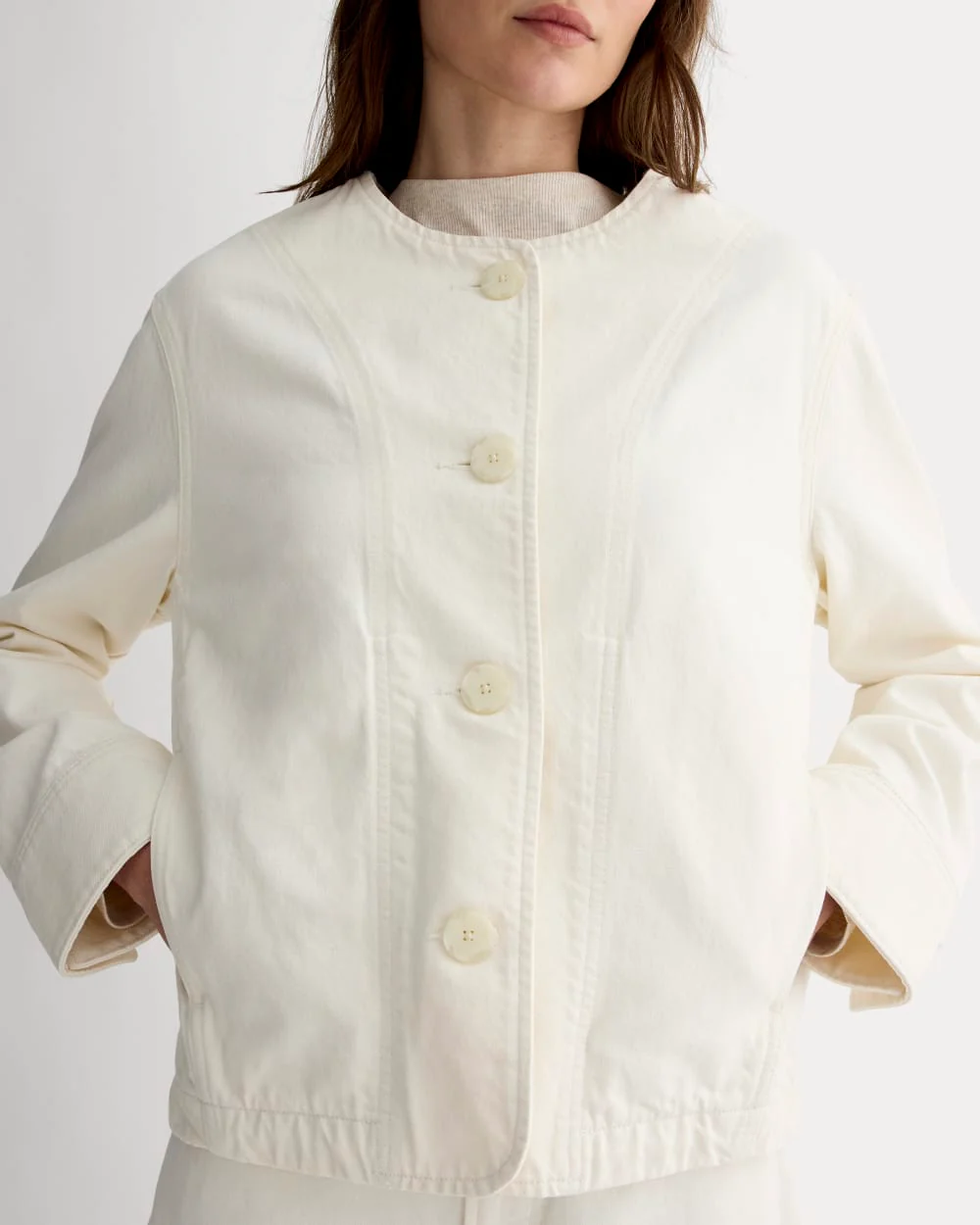 The Denim Barrel Jacket | Calico Ecru - Image 4