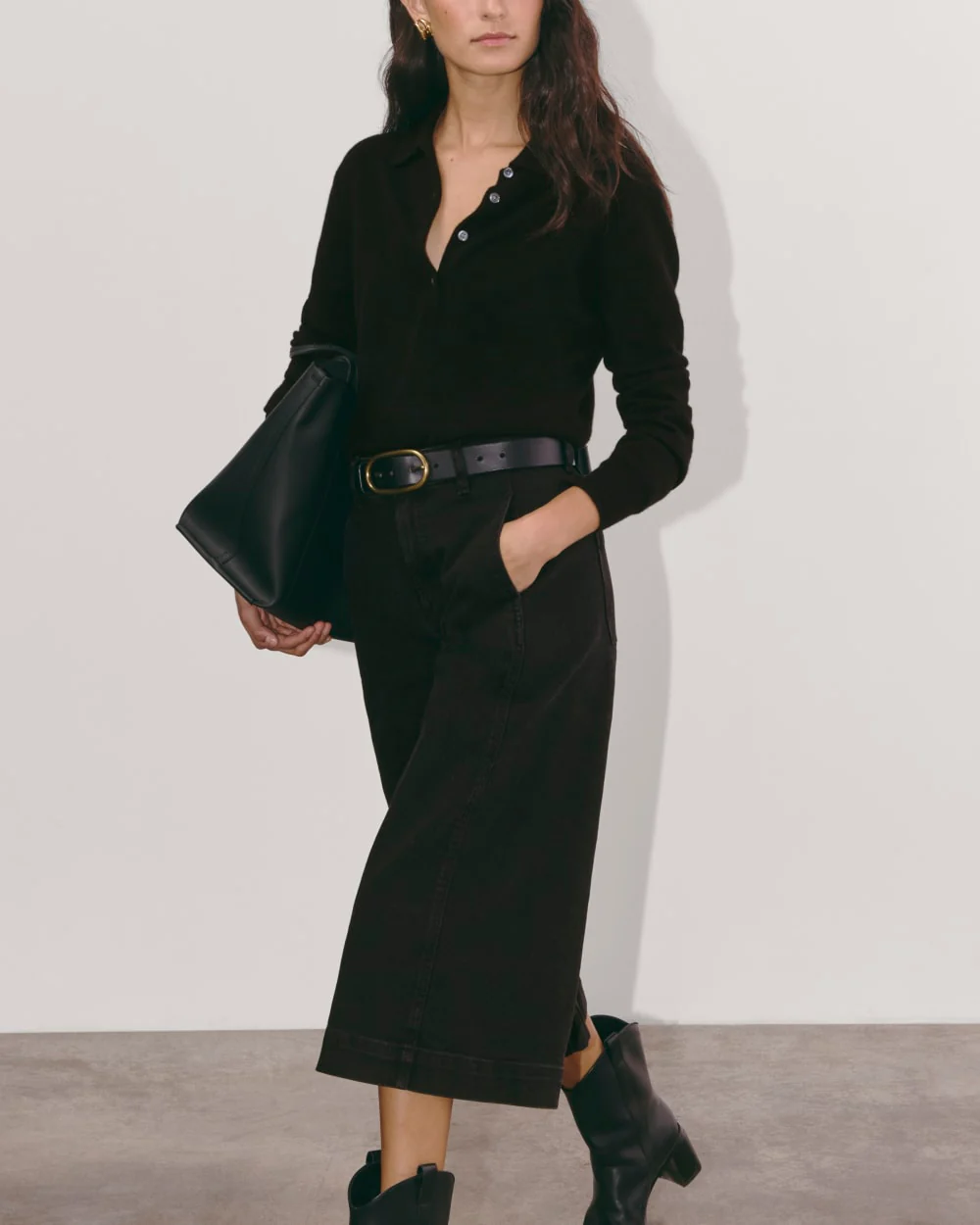 The Denim Culotte | Tumbled Black - Image 4