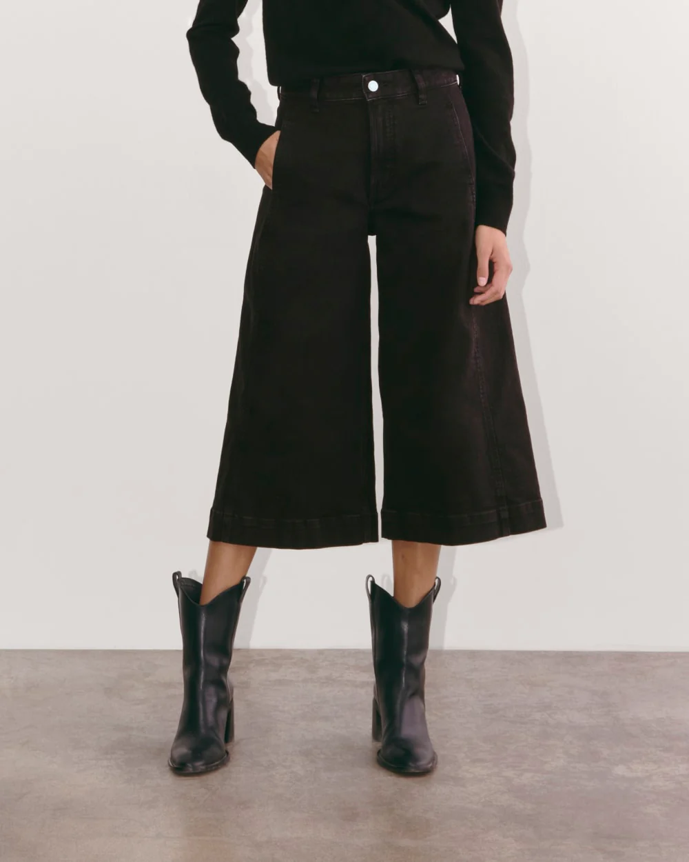 The Denim Culotte | Tumbled Black - Image 6