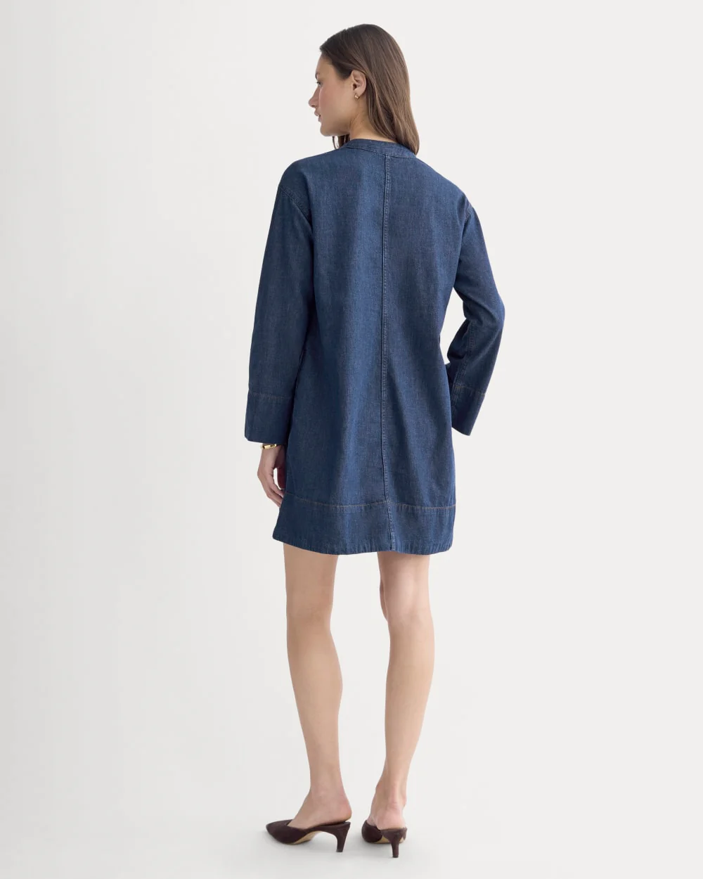 The Denim Popover Dress | Dark Indigo - Image 4