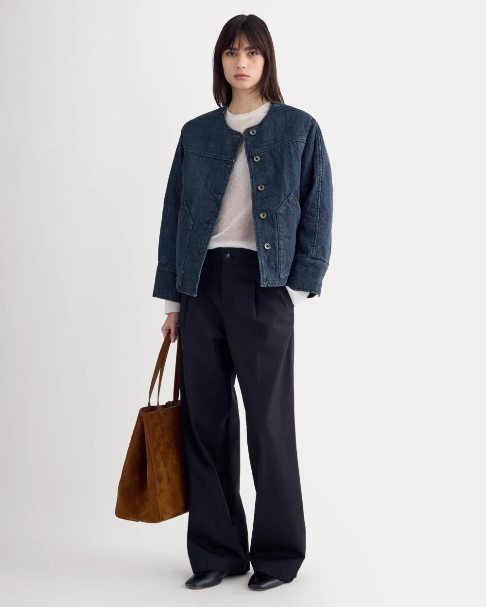 Denim Quilted Barrel Jacket | Midnight - Image 3