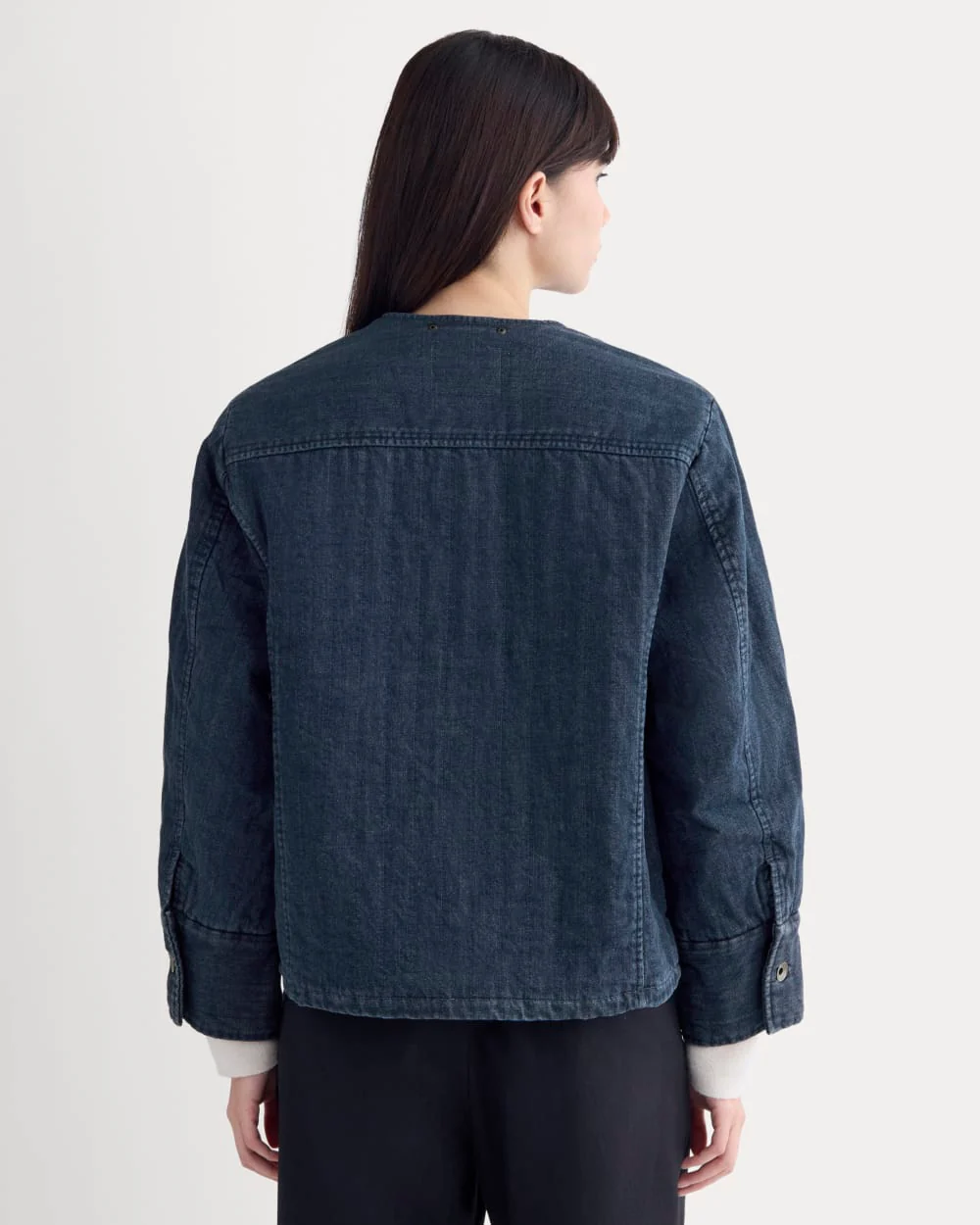 Denim Quilted Barrel Jacket | Midnight - Image 5