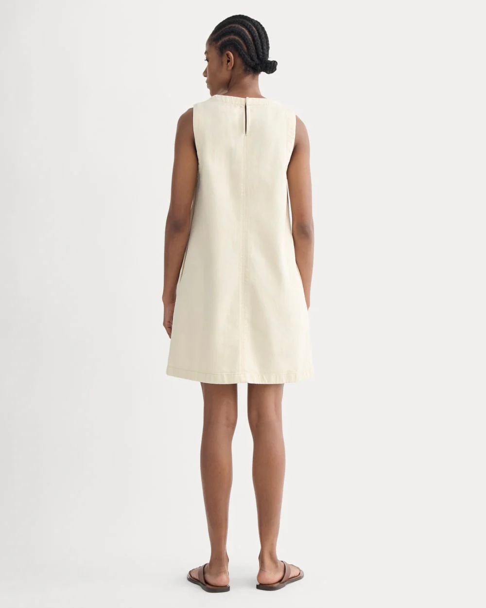 The Denim Shift Dress | Ecru - Image 4