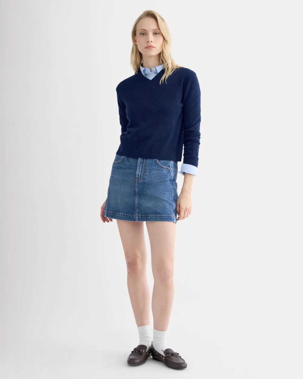 Denim Utility Mini Skirt | Dark Indigo - Image 3